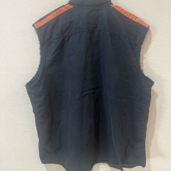 Harley Davidson Mens Navy Blue, Orange, White Button Up Shirt Jacket  Size 3XL - Picture 5 of 12